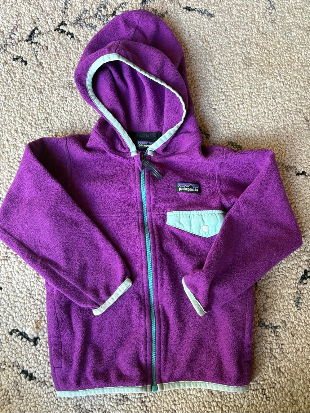 Patagonia Kids' Purple Fleece Hooded Jacket 3T